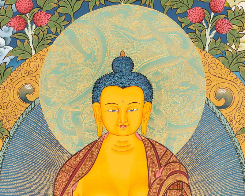 Original Shakyamuni Buddha Thangka | Hand-Painted Tibetan Buddhist Art For Peace