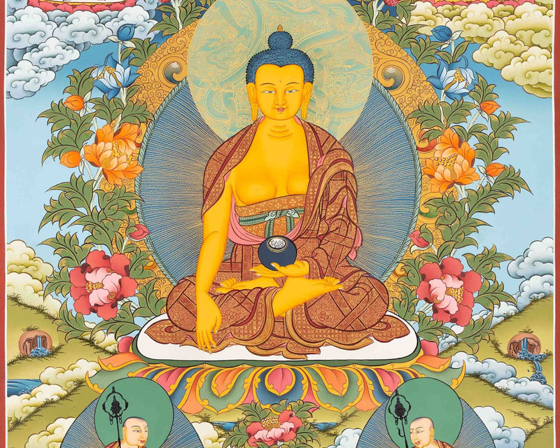 Original Shakyamuni Buddha Thangka | Hand-Painted Tibetan Buddhist Art For Peace