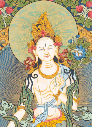 White Tara Thangka Painting | Original Hand-Painted Art