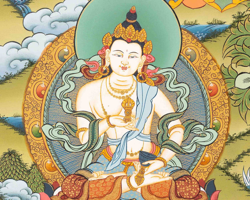 White Tara Thangka Painting | Original Hand-Painted Art