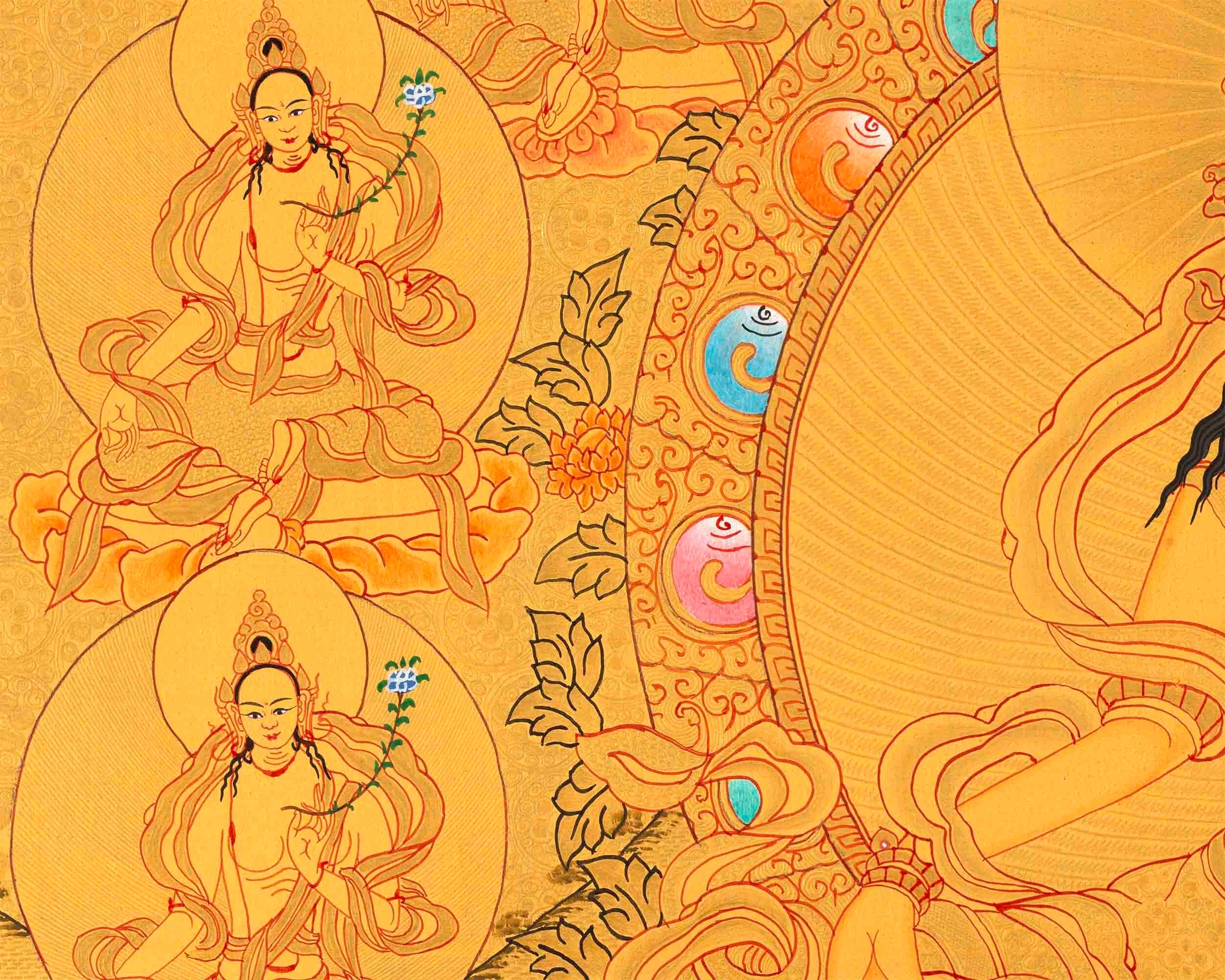 Full 24K Gold Style 21 Green Tara Thangka | Fine Quality | Green Tara Goddess |