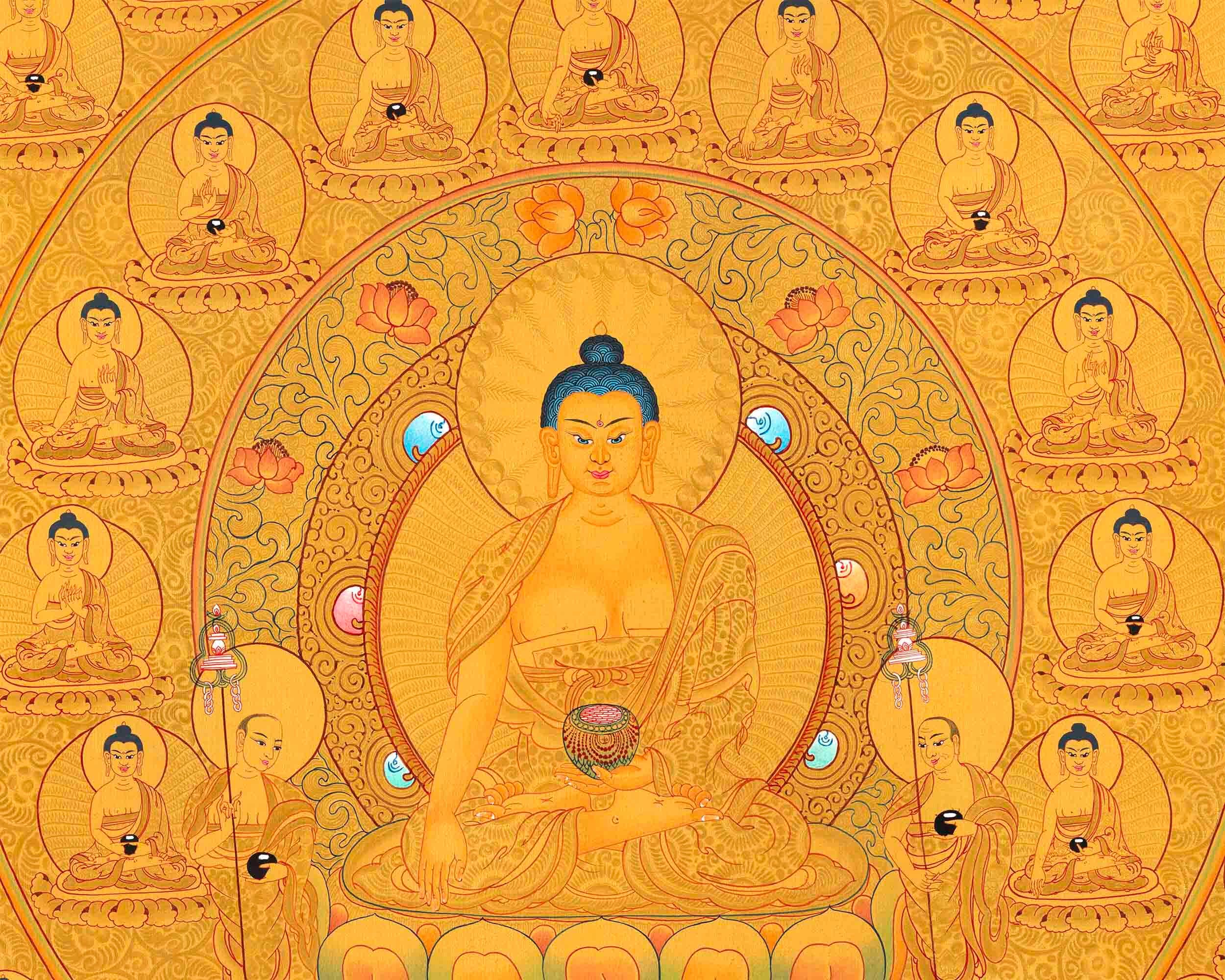 Full 24k Gold Style 35 Buddhas of Confession | Fine Quality | Buddhist Art