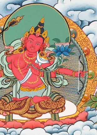 Manjushri Thangka Painting | Original Hand-Painted Bodhisattva Of Wisdom |