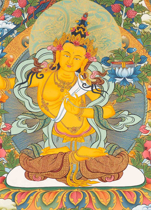 Manjushri Thangka Painting | Original Hand-Painted Bodhisattva Of Wisdom |