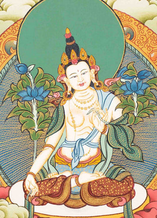 Manjushri Thangka Painting | Original Hand-Painted Bodhisattva Of Wisdom |