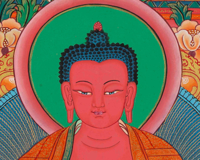 Original Hand-Painted Amitabha Buddha Palace | Sukhavati Thangka | Tibetan Buddhist Painting |