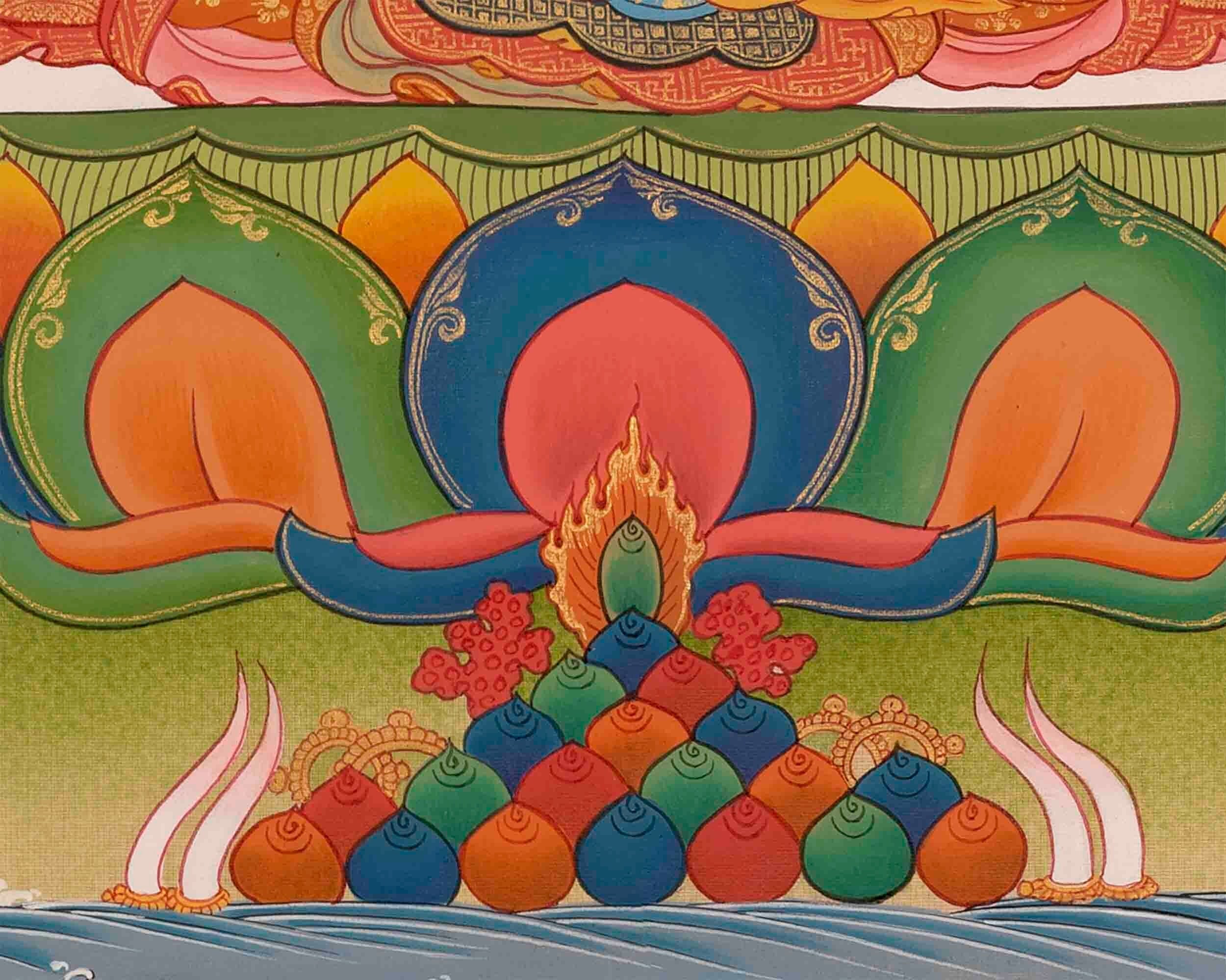 Vajrasattva Shakti HandPainted Buddhist Thangka | High Quality Art on Cotton Canvas
