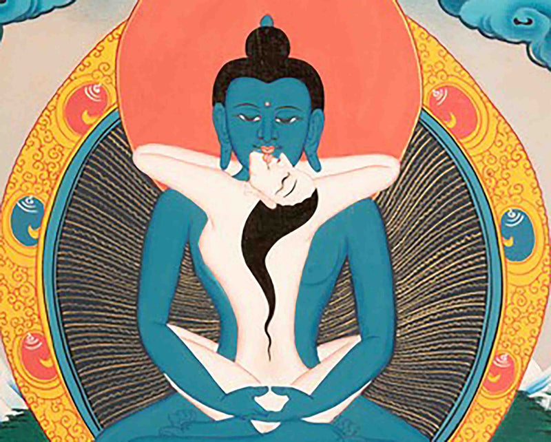 Samantabhadra Yab Yum Buddha Tibetan Buddhist Thangka | Wall Deco Painting