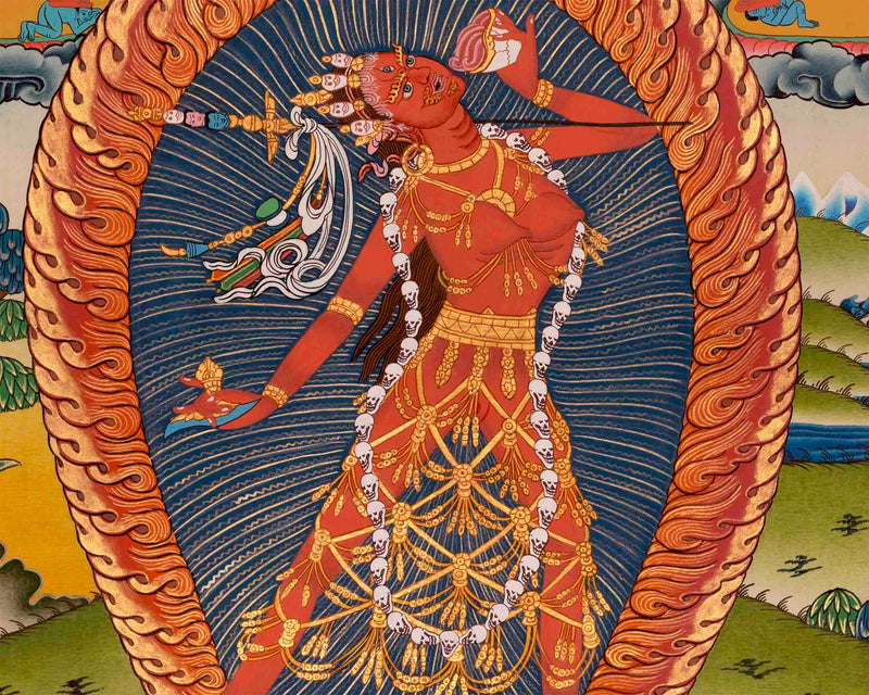 Original Hand Painted Vajrayogini Thangka Painting | Buddhist Art for Wall Decoration