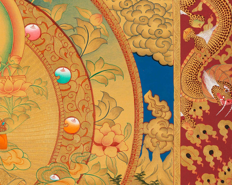 Full Gold Style Manjushree Original Hand-Painted Thangka | High Quality Workmanship