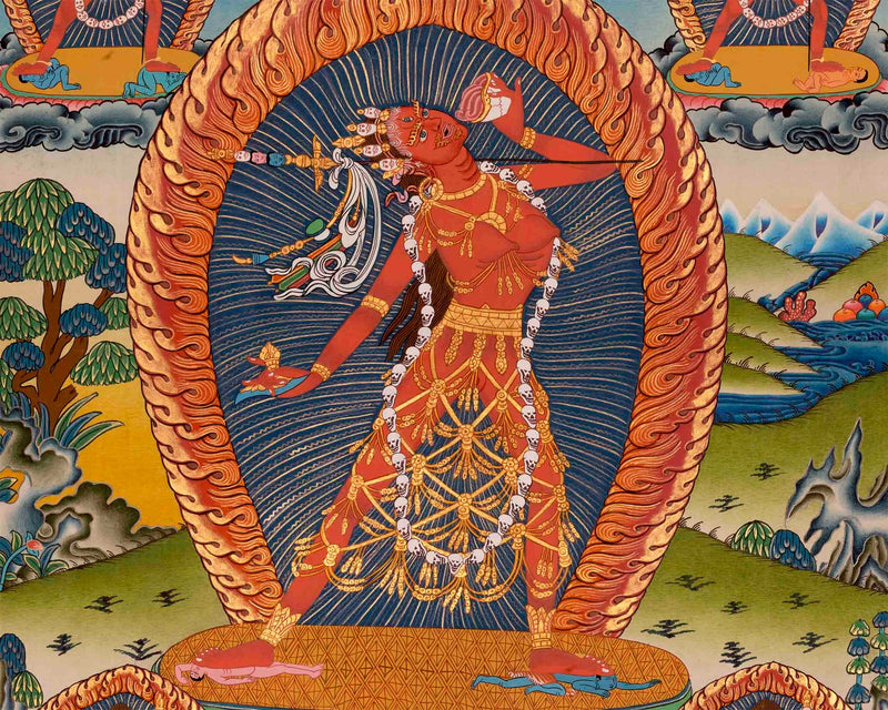 Original Hand Painted Vajrayogini Thangka Painting | Buddhist Art for Wall Decoration