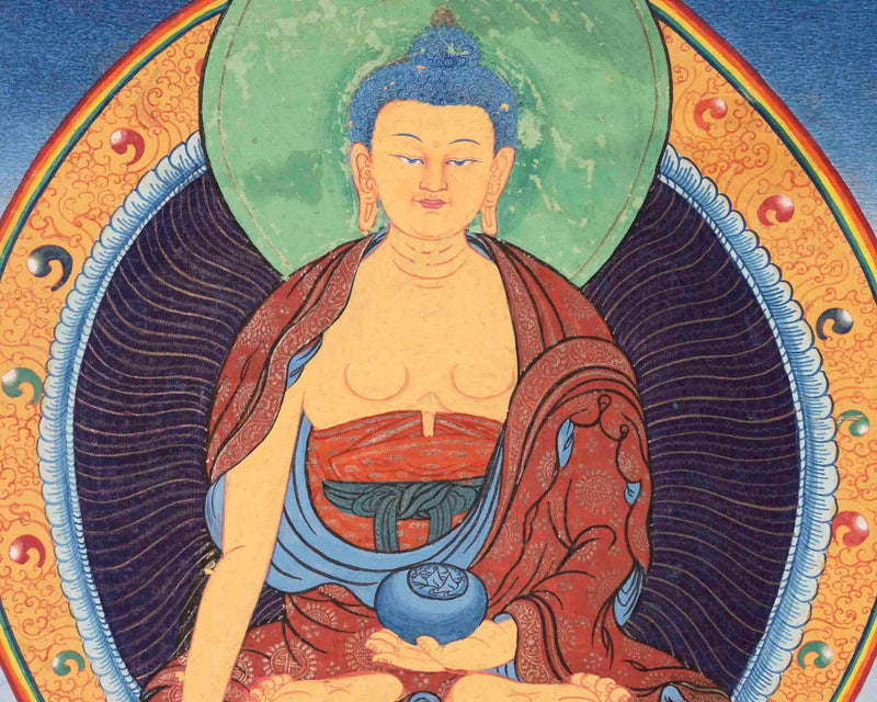 Original Tibetan Buddhist Shakyamuni Buddha Thangka | Religious Painting