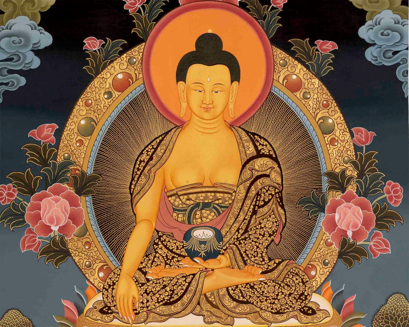 Shakyamuni Buddha Thangka Art | Tibetan Buddhist Religious Painting