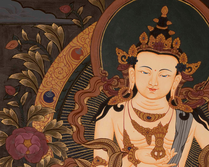 Thangka Painting Of Vajrasattva | Original Hand-Painted Tibetan Buddhist Thanka