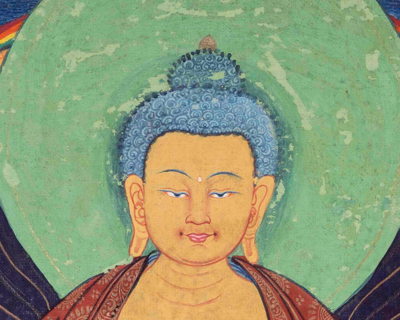 Original Tibetan Buddhist Shakyamuni Buddha Thangka | Religious Painting