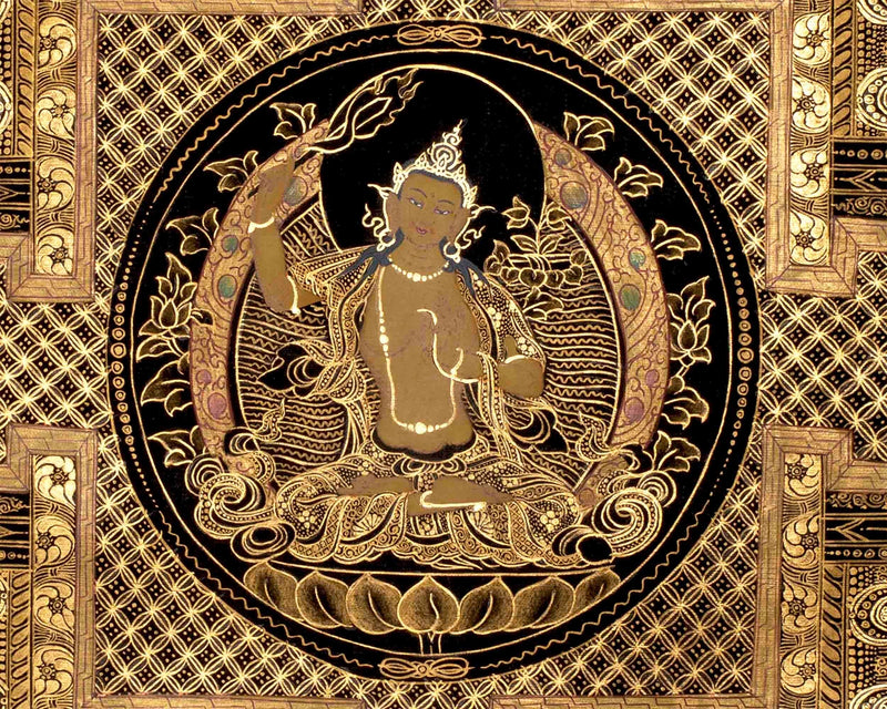 Manjushri Mandala Thangka Painting | Boddhisattva of Wisdom & Compassion