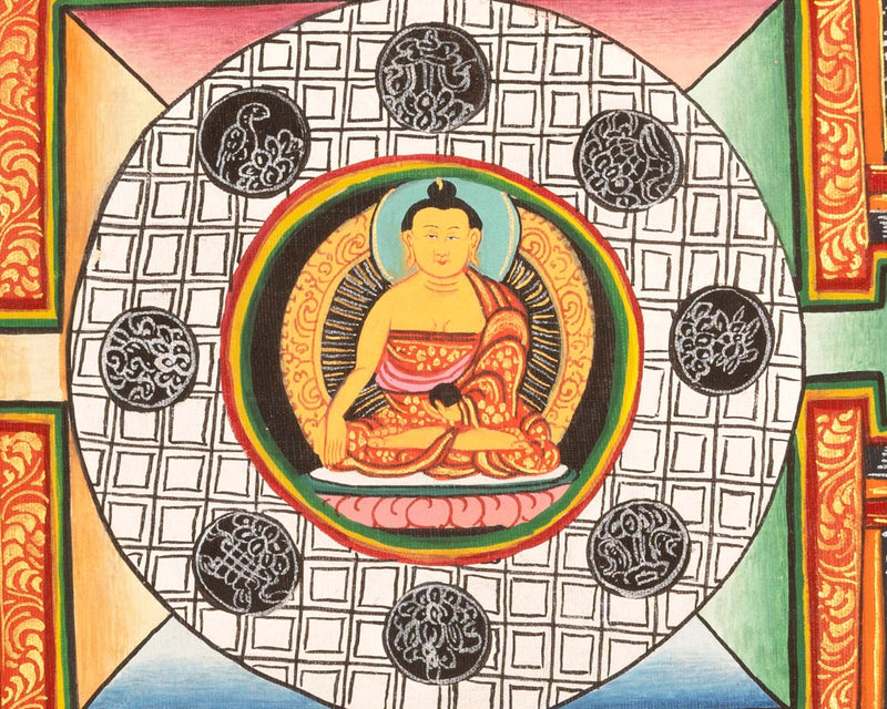 Shakyamuni Buddha Mandala | Hand-Painted Buddha Shakyamuni Thangka