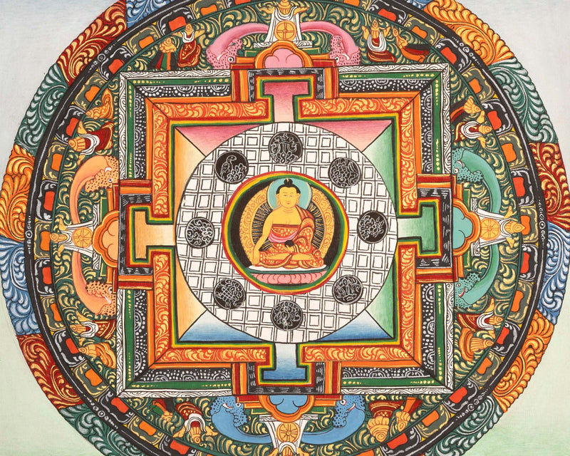 Shakyamuni Buddha Mandala | Hand-Painted Buddha Shakyamuni Thangka