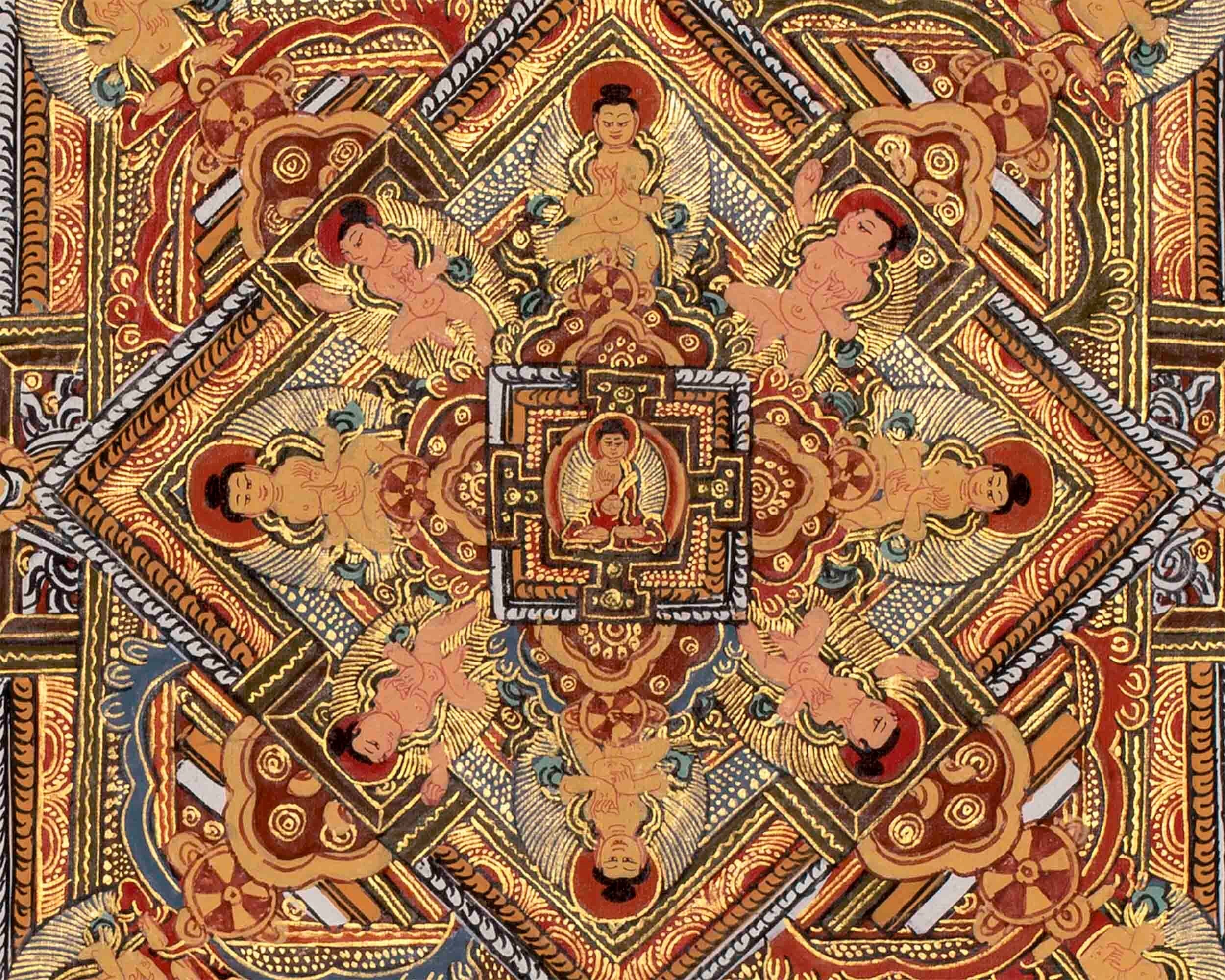 Original Hand-painted Buddha Mandala | Tibetan Thangka Art