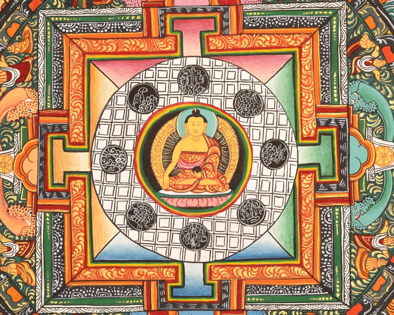 Shakyamuni Buddha Mandala | Hand-Painted Buddha Shakyamuni Thangka