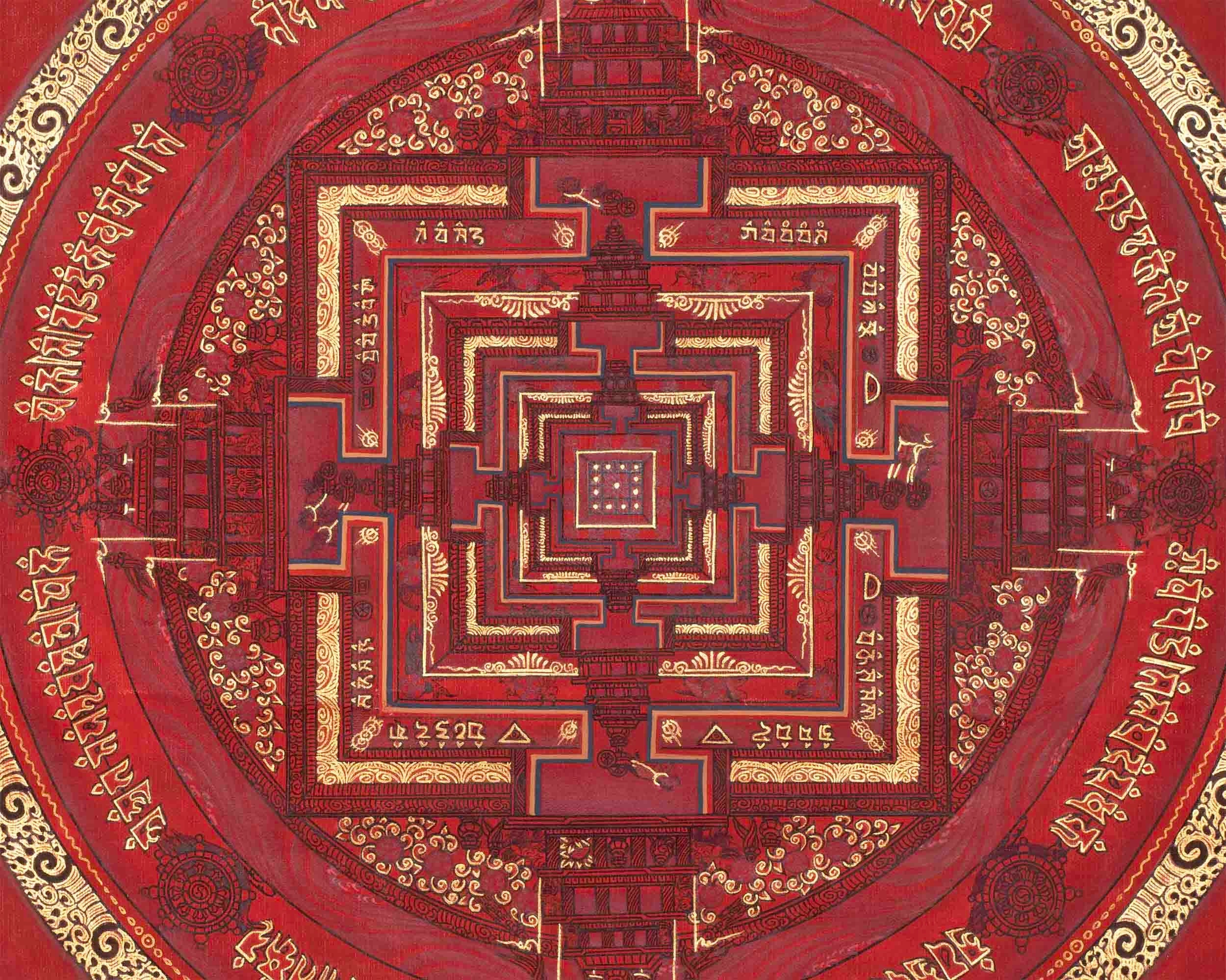 Original Hand Painted Kalachakra Mandala Thangka Painting | Rare Genuine Hand Painted Tibetan thangka |