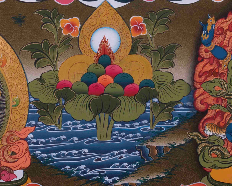 Original Handcrafted Manjushri Bodhisattva Thangka | Tibetan Arts for Wall Hanging