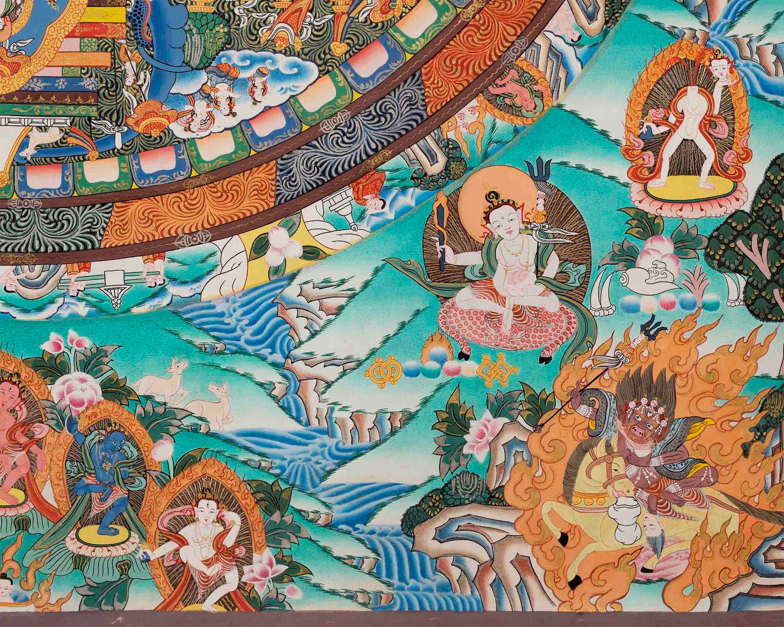 Big 4 Armed Chenrezig Mandala Thangka | Surrounded by Bodhisattvas | Avalokiteshvara Thangka | Buddhist Art | Chinese New Year Gift Idea