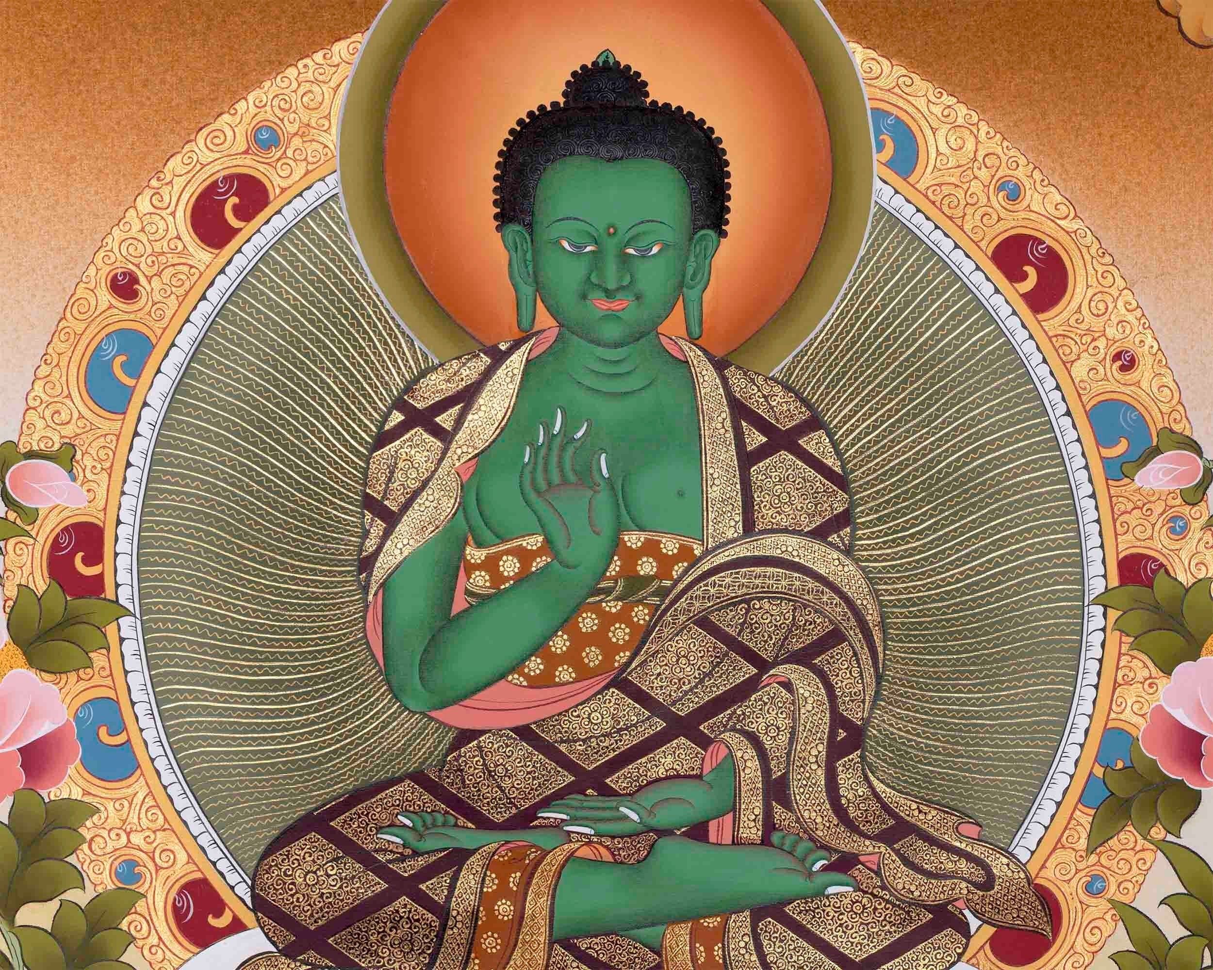 Original Hand-Painted Thangka of Amoghasiddhi | Religious Art Painting