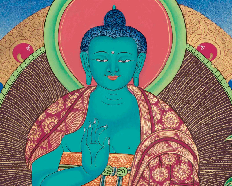 Original Hand-Painted Amogsiddhi Thangka | Tibetan Buddhist Thangka |