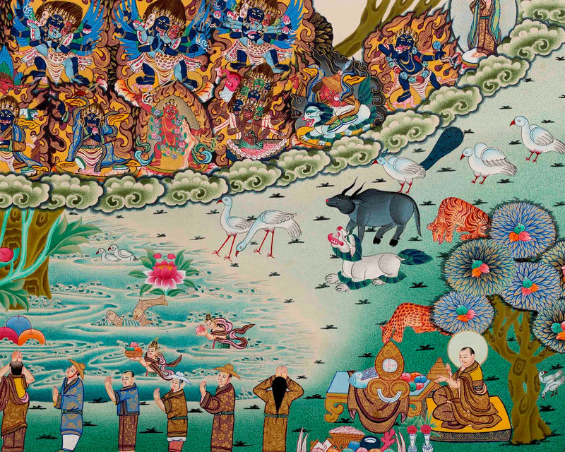 Guru Rinpoche Lineage Tree | Large Thangka Painting