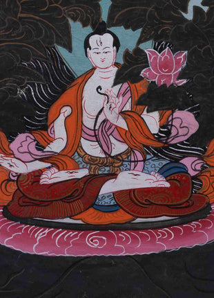 30+ Year Big Size Green Tara Thangka Surrounded By Boddhisattvas | Wall Decor Painting