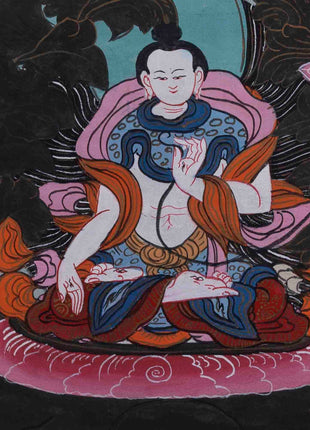 30+ Year Big Size Green Tara Thangka Surrounded By Boddhisattvas | Wall Decor Painting