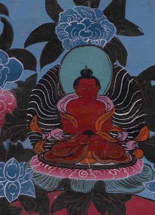 30+ Year Big Size Green Tara Thangka Surrounded By Boddhisattvas | Wall Decor Painting