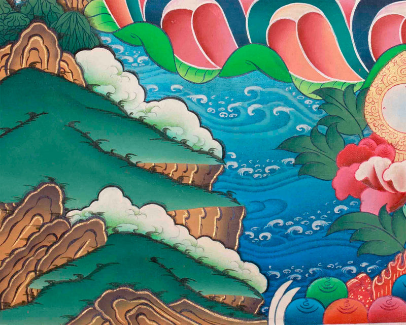 Vajrasattva Shakti Hand-Painted Thangka | A Union Of Wisdom and Compassion Yog