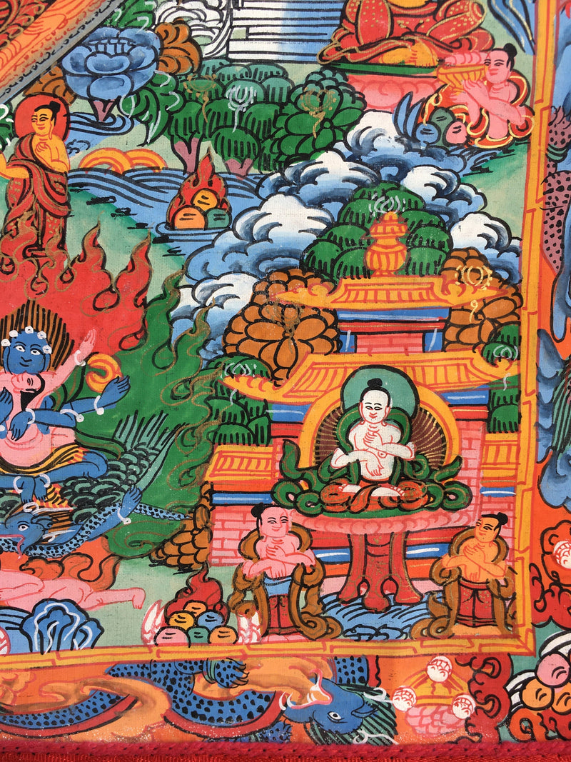 Avalokiteshvara Buddha Mandala Thangka with Brocade | Avalokiteshvara Mandala