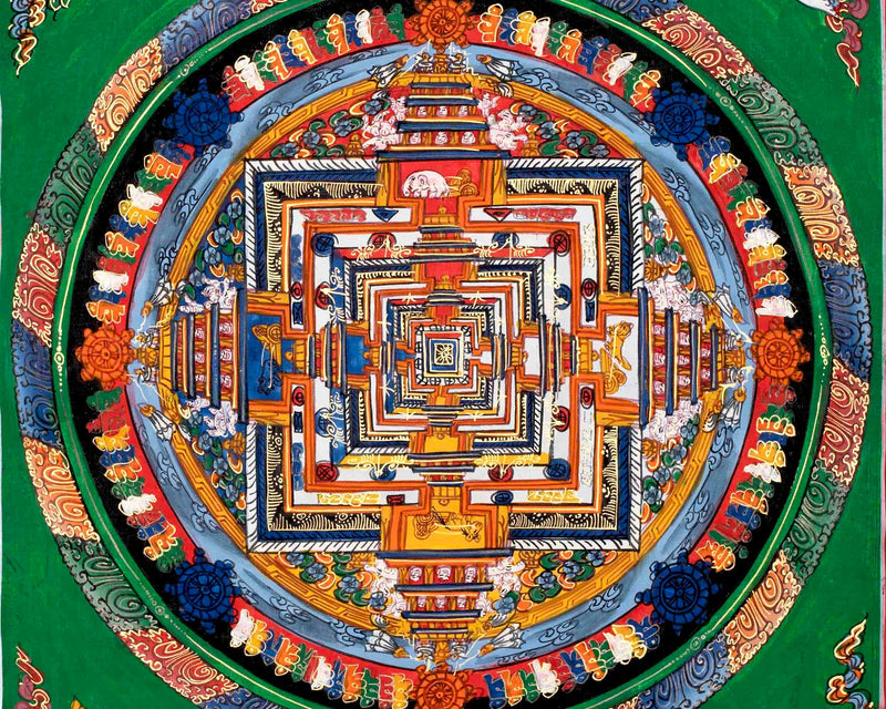 Kalachakra Mandala Thangka For Wall Hanging | Yoga Meditation Canvas Art