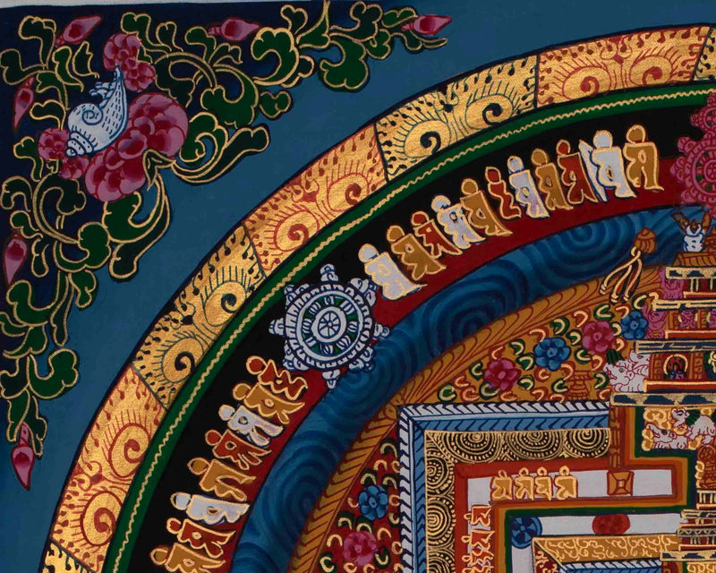 Original Hand-Painted Kalachakra Mandala | Tibetan Mandala Thangka Painting