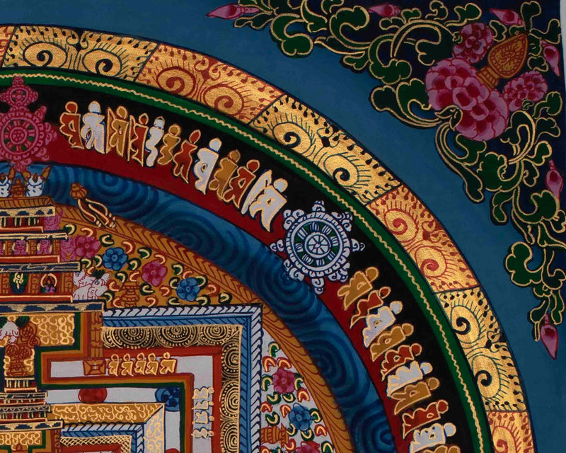 Original Hand-Painted Kalachakra Mandala | Tibetan Mandala Thangka Painting