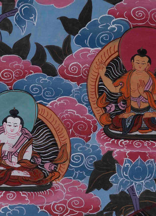 30+ Year Big Size Green Tara Thangka Surrounded By Boddhisattvas | Wall Decor Painting