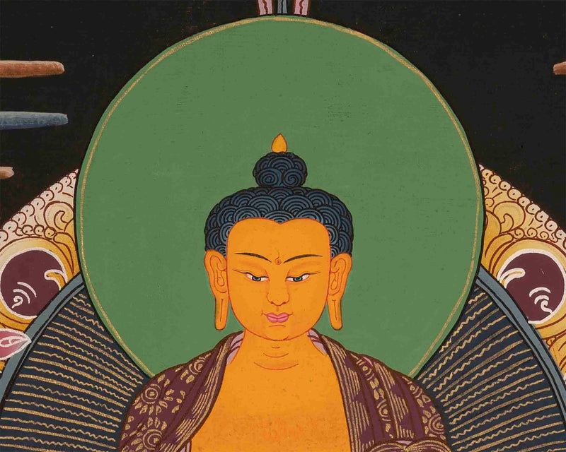 Traditional Hand-Painted Shakyamuni Buddha Thangka | Buddhist Religious Painting