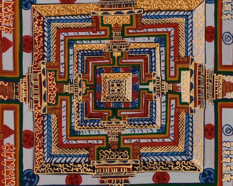 Original Hand-Painted Kalachakra Mandala | Tibetan Mandala Thangka Painting