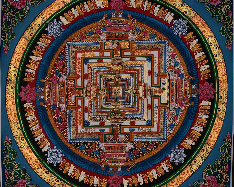 Original Hand-Painted Kalachakra Mandala | Tibetan Mandala Thangka Painting