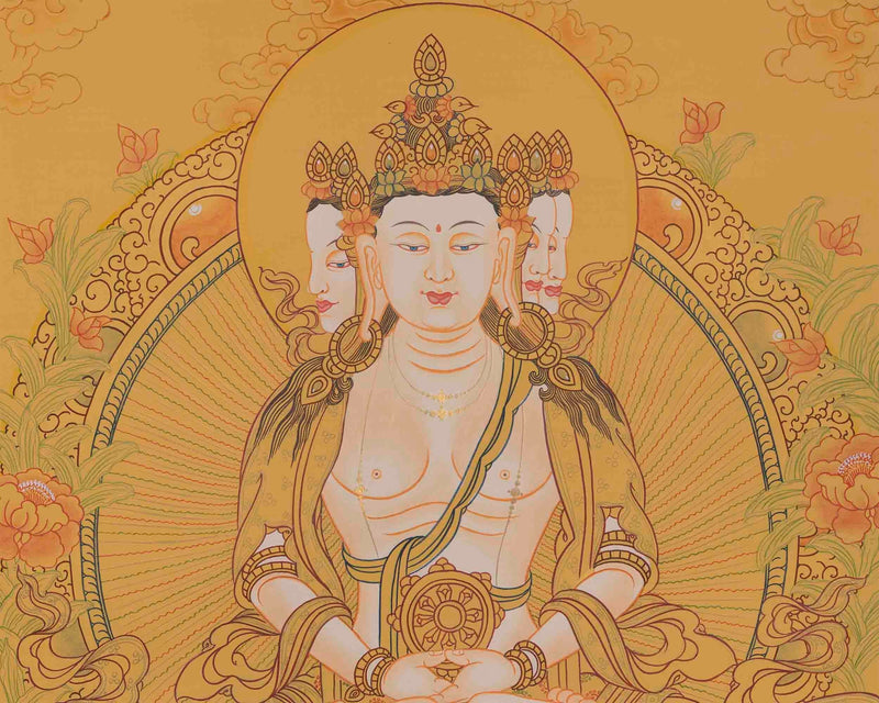 Cosmic Buddha Vairocana | Tibetan Thangka Painting