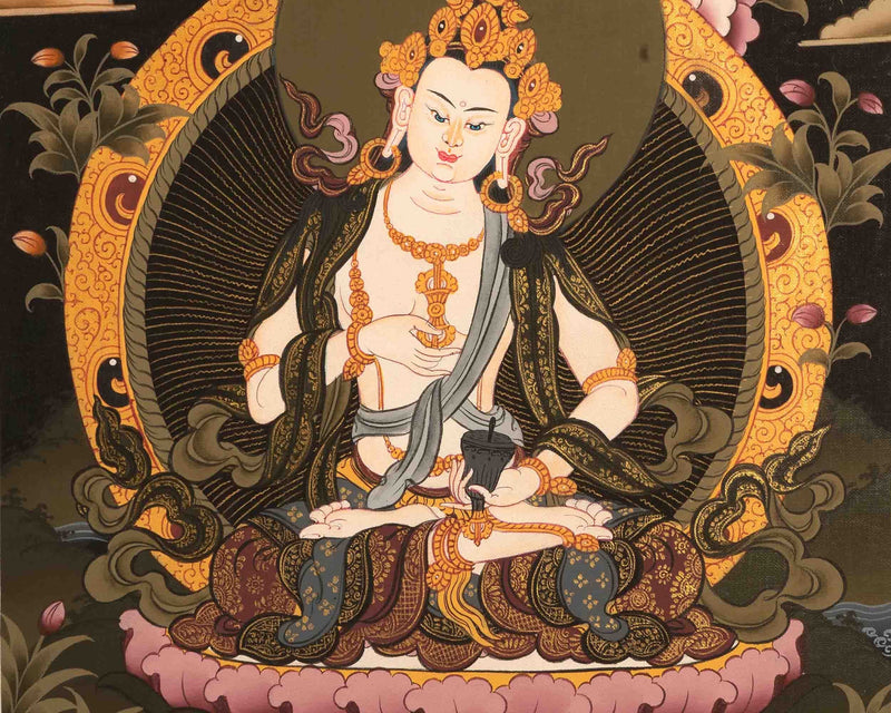 Hand-Painted Vajrasattva Thangka | Dorje Sempa | Traditional Thangka Painting