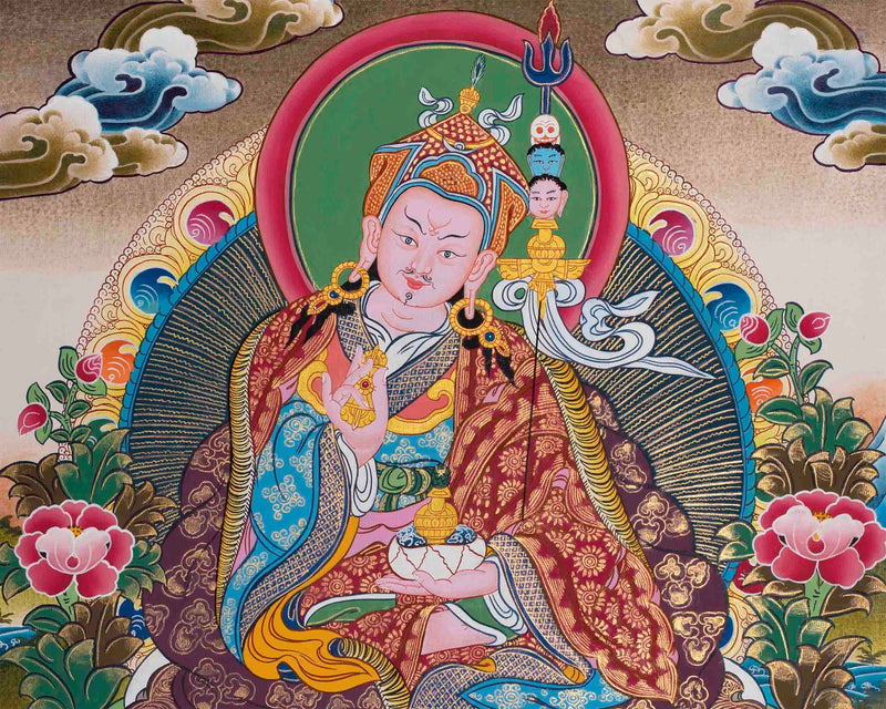 Beautifully Hand-Painted Guru Rinpoche Thangka | Guru Padmasambhava