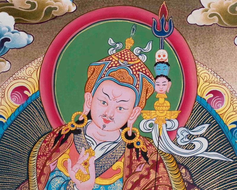 Beautifully Hand-Painted Guru Rinpoche Thangka | Guru Padmasambhava