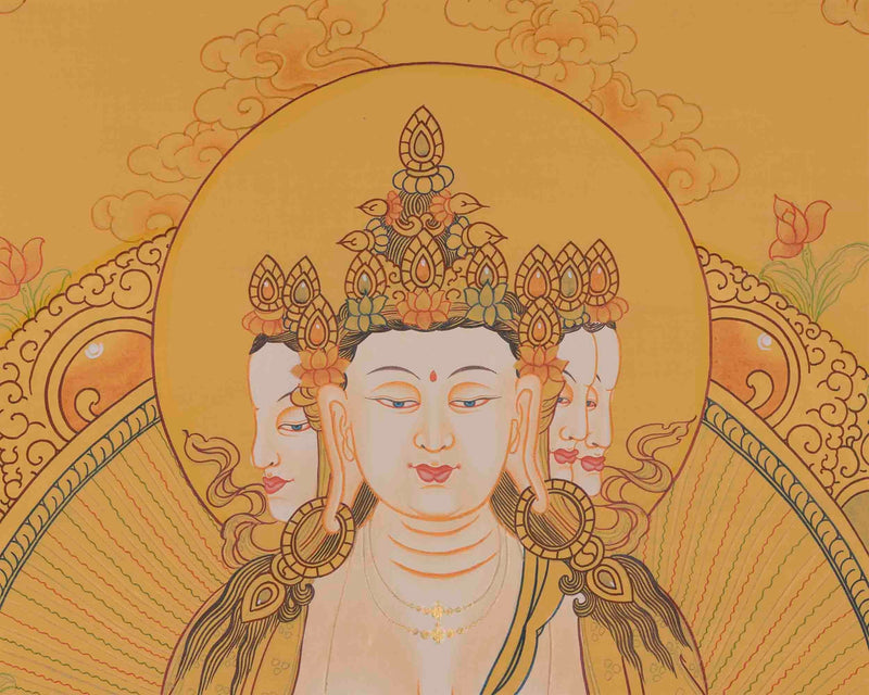 Cosmic Buddha Vairocana | Tibetan Thangka Painting