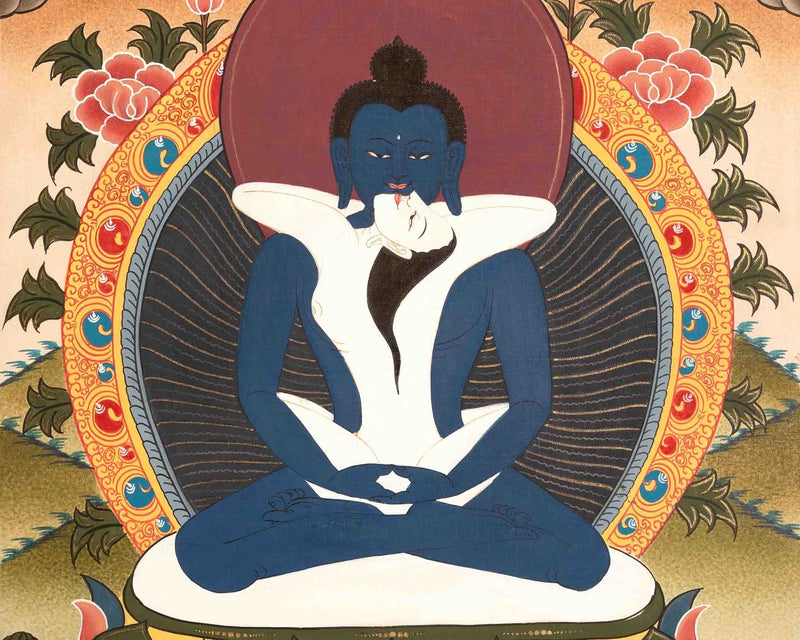 Samantabhadra Yab Yum Buddha Tibetan Buddhist Thangka | Wall Deco Painting