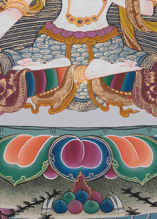 Original Hand-Painted White Tara | Tibetan Bodhisattva Wall Hanging