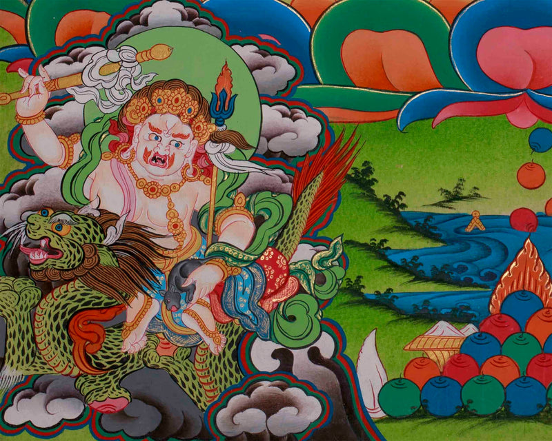 Original Hand-Painted White Tara and Namtose Thangka | Fine Quality Thangka Painting |